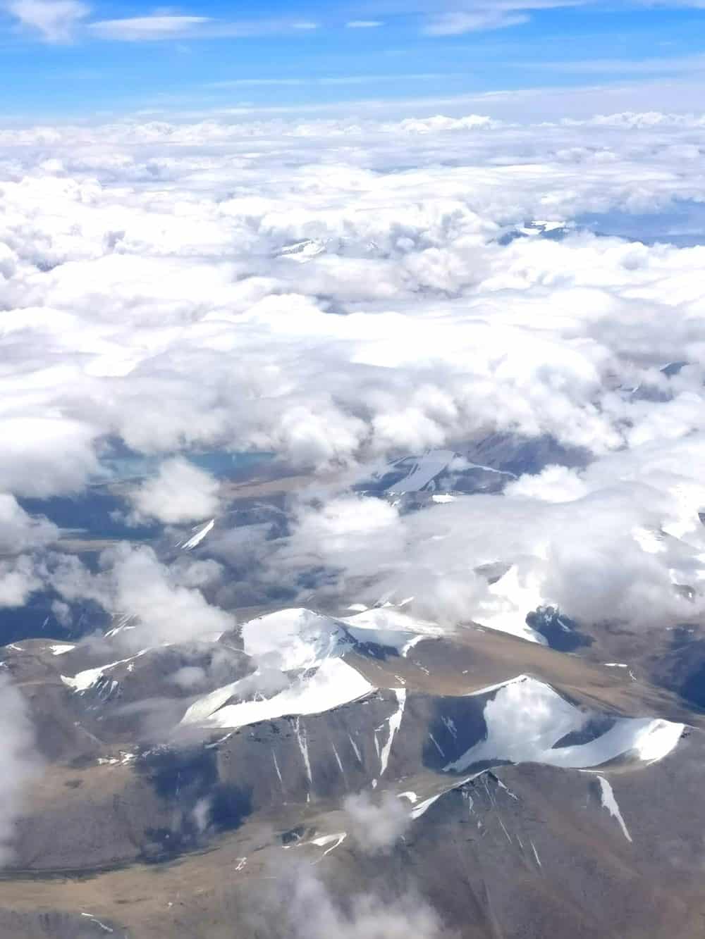 Flying To Leh Ladakh Snow Capped Mountains