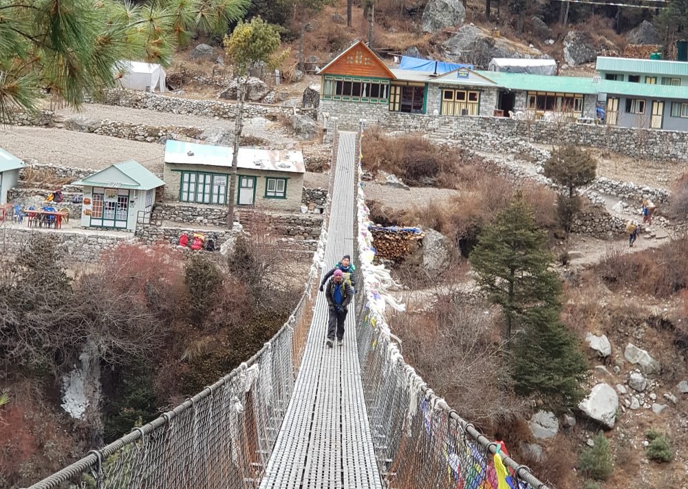 Just One Of The Many Suspension Bridges at Everest Base