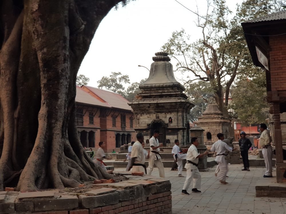 Karate Class Inside The Pashupatinath Temple