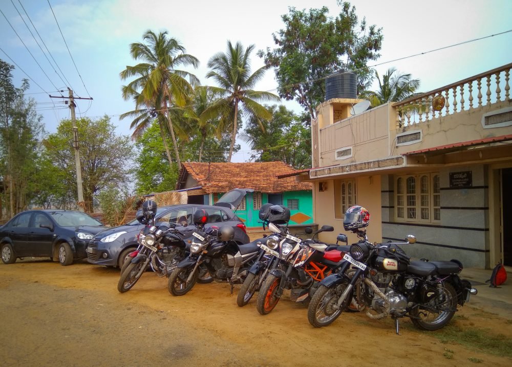 The Convoy Outside Our Friends Native Home At Shimoga